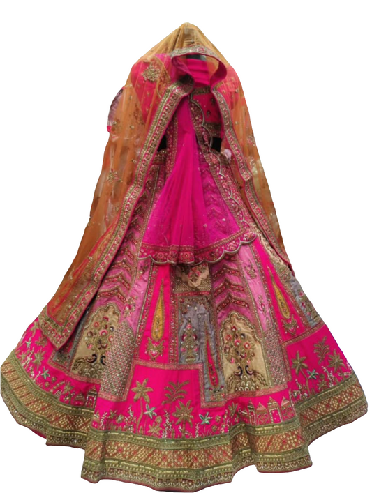 Marwar couture inspired bridal Lehngha set with double dupatta & heavy sabhya sachi style blouse 🌹💫 size L/XL/XXL