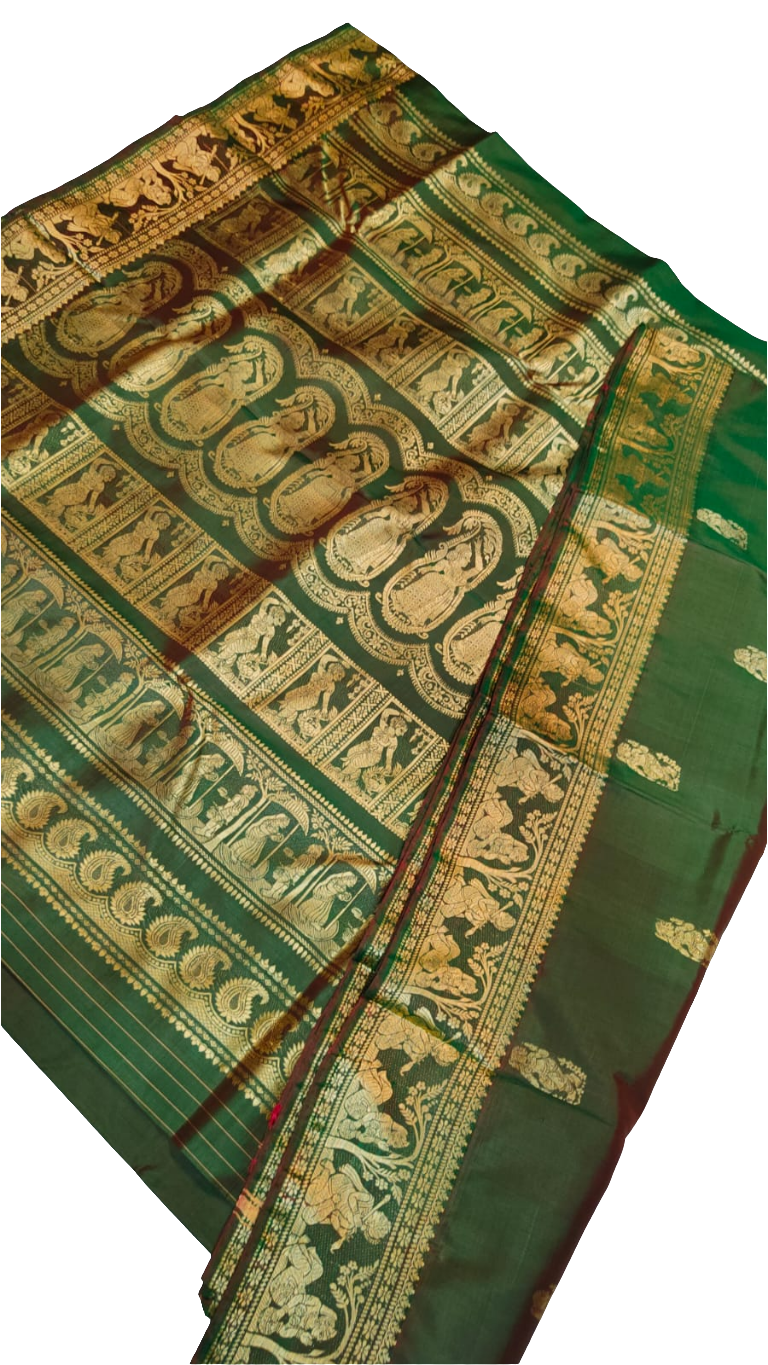 Rich color Bishnupur Baluchari silk saree