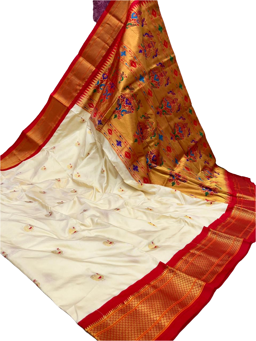 Pure Silk Kadiyal Paithani elegant saree