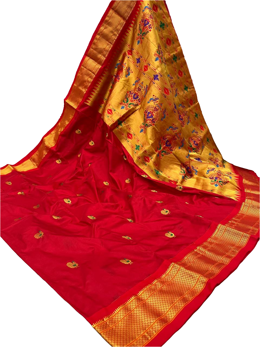 Pure Silk Kadiyal Paithani elegant saree
