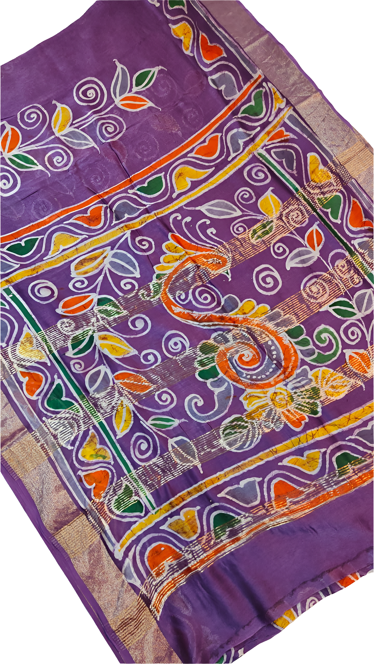 Batik pure Chanderi silk saree