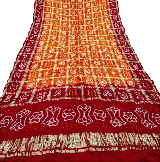Pure Gaji Silk Bandhej Ghatchola Dupatta ✨️