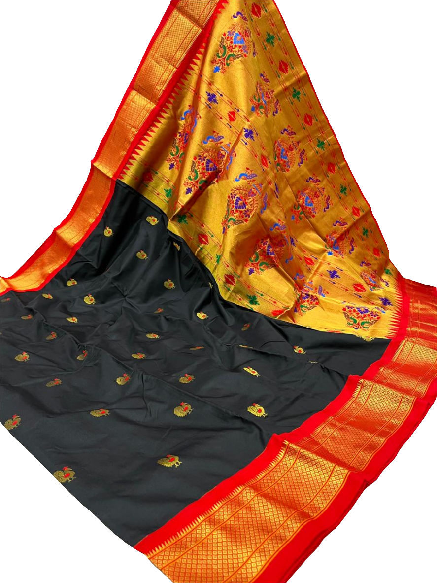 Pure Silk Kadiyal Paithani elegant saree