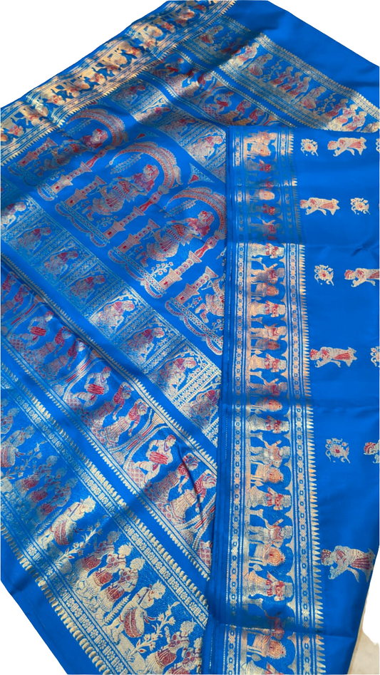 Blue Pure Bishnupur Baluchari silk saree 🌹