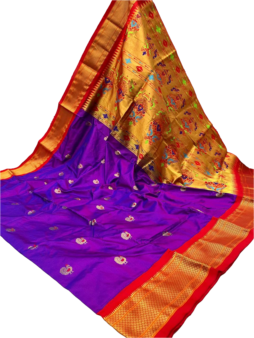 Pure Silk Kadiyal Paithani elegant saree