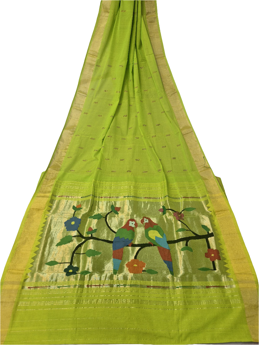 Cotton Fancy Paithani handloom Saree