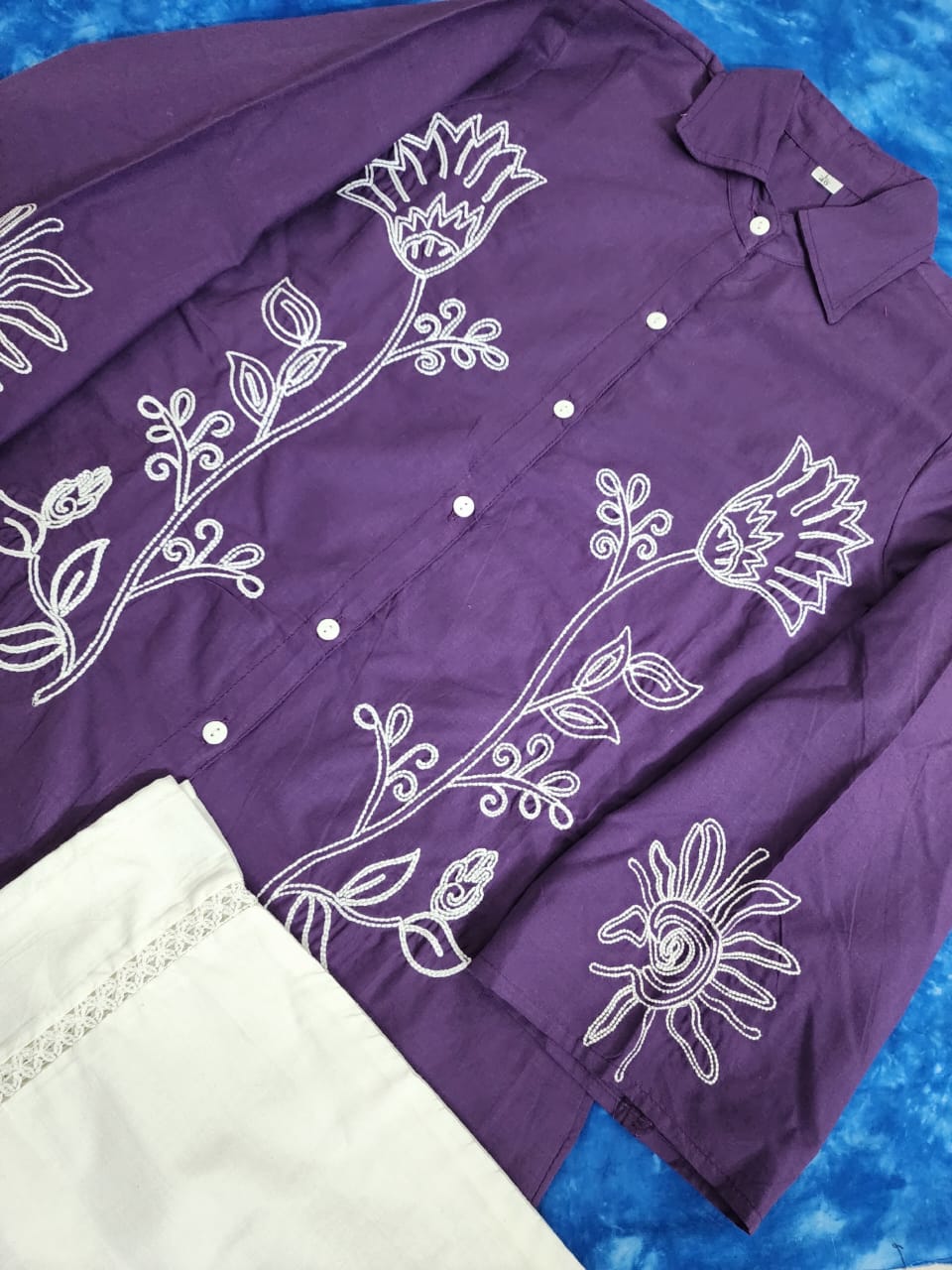 Elegant heavy Embroidery work top & pent set Size L M XL XXL