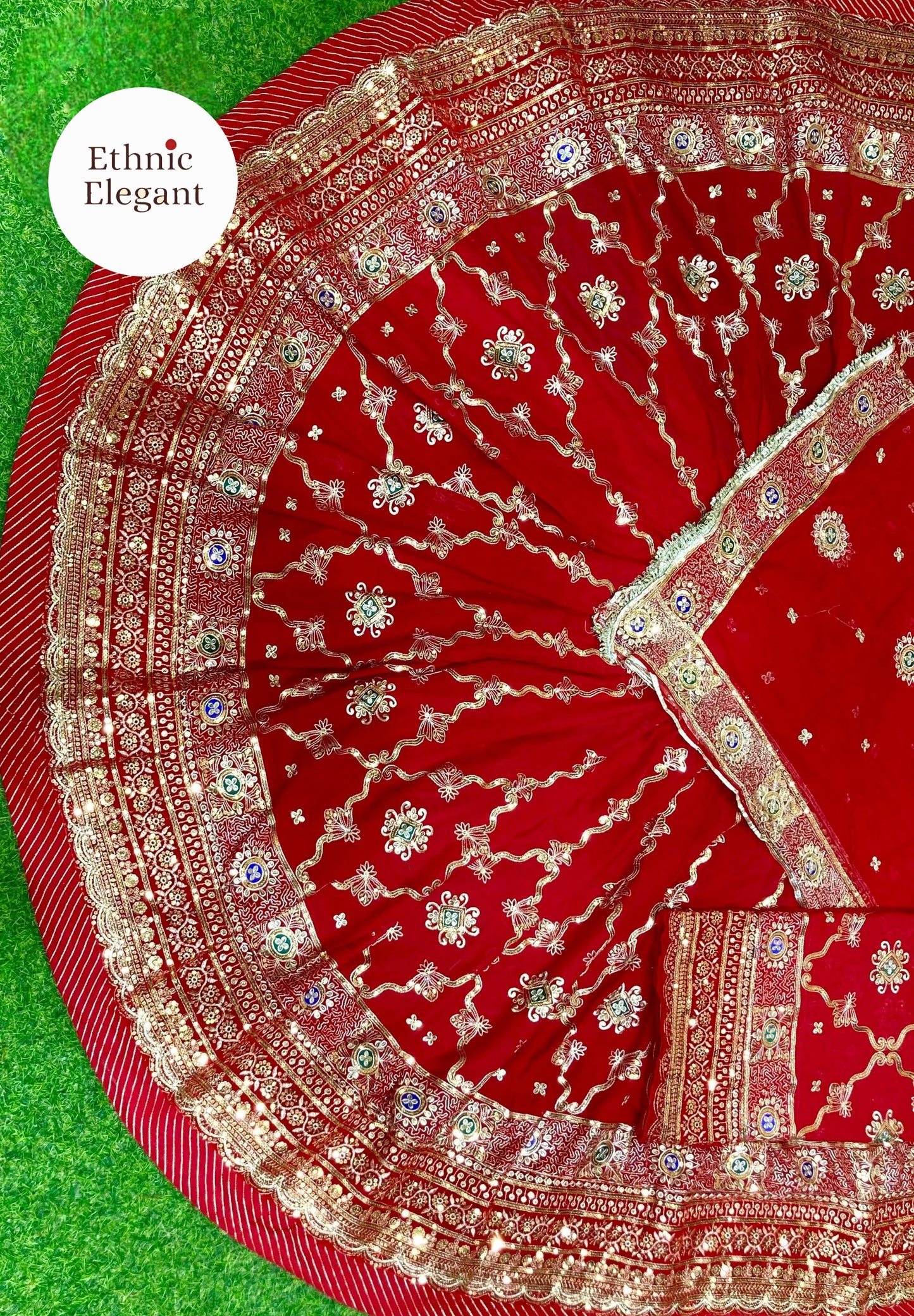 Designer 4-Meter Gher Rajasthani Poshak | Blooming Georgette, Fancy Kali & Sequence Work