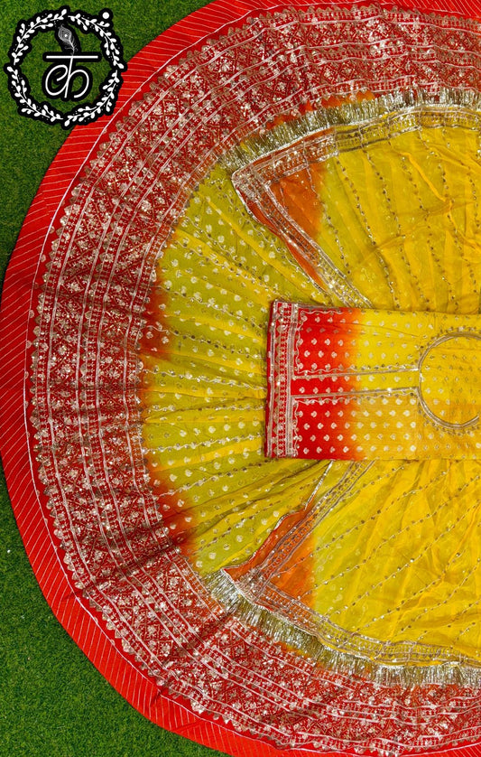 Elegant 32 KALI POSHAK with 4 MTR GHER with SHADED COLOUR