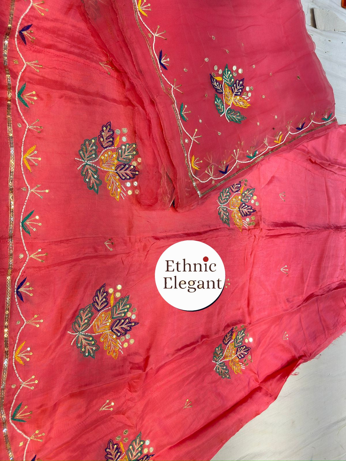 Premium Upada Silk Resham–Moti Handwork Thakurji Odhna | Beautiful Boutique Poshak