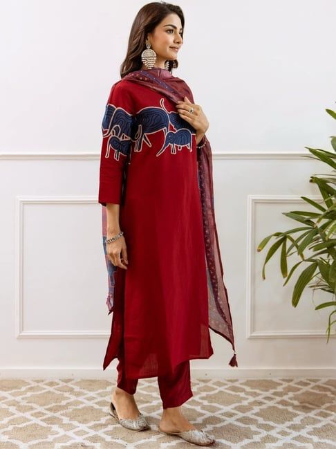 Beautifully decorated with handwork weaving and prints Suit Set  Size - M(38), L(40), XL(42), XXL(44), 3XL(46)*