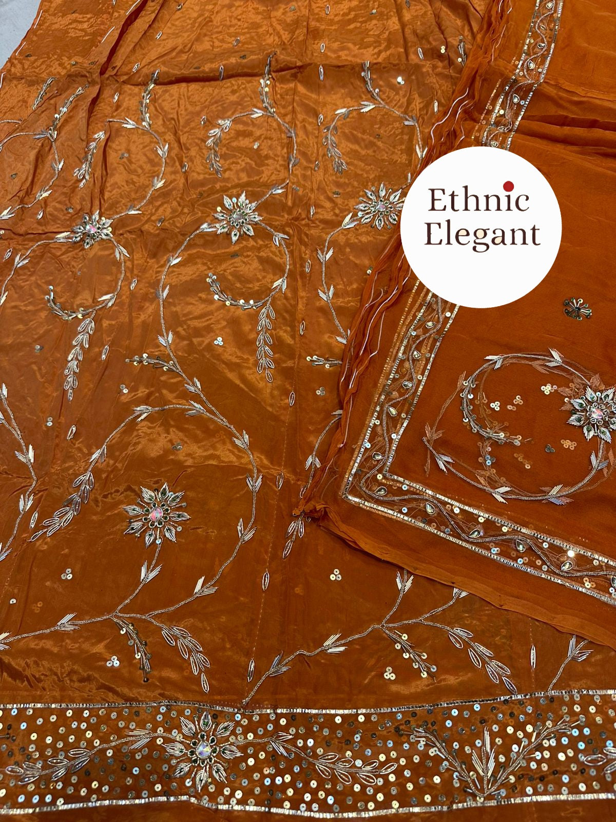 Natural silk thakurji pure odhna dabka + taara  handwork poshak