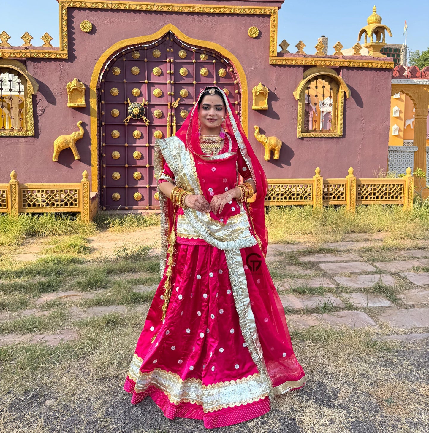 Elegant satin pure odhna royal look poshak