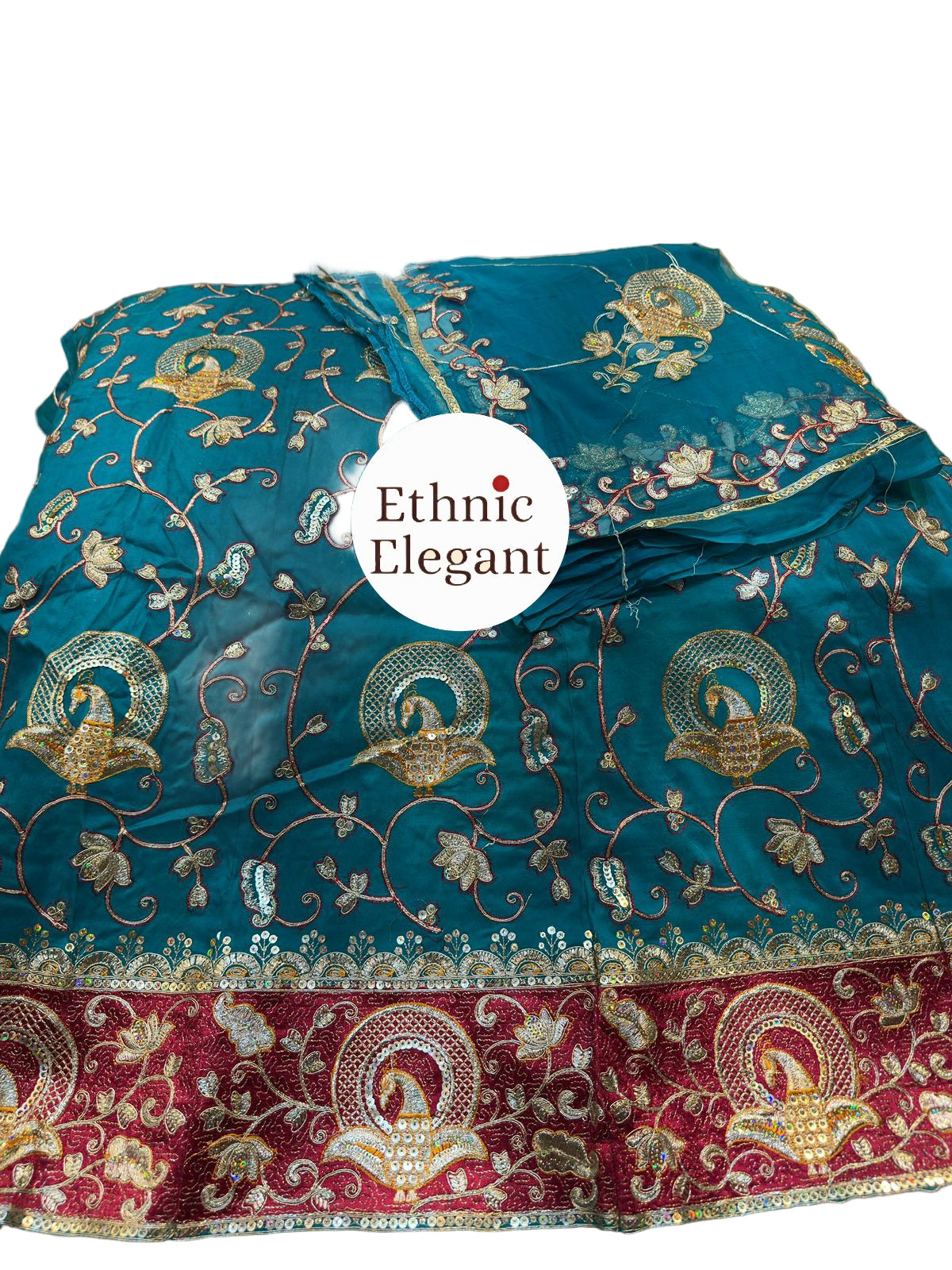 Upada Silk Thakurji Pure Odhna Poshak with Heavy Patch Handwork – Elegant Rajputi Style