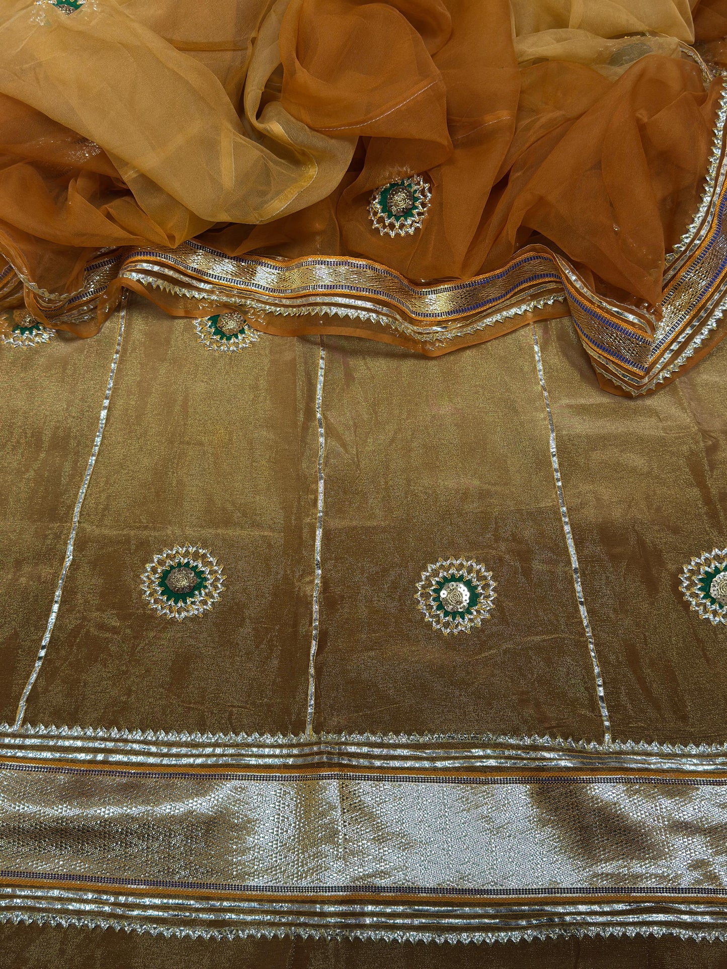 Partywear tissue fabric Rajasthani poshak