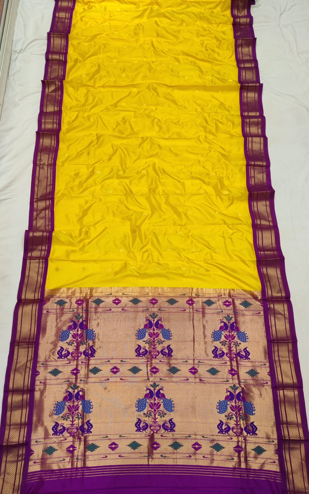9 yard kadiyal pure silk paithani Saree