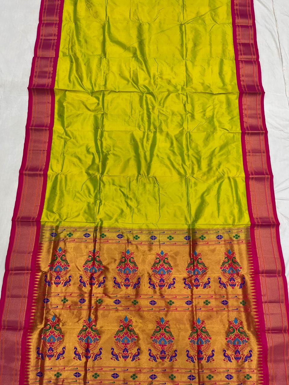 Pure Silk Powerloom Kadiyal Paithani saree