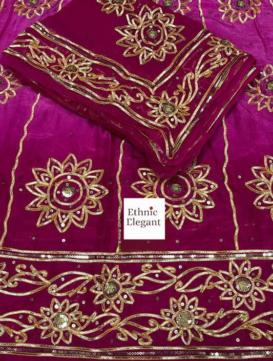 Upada silk pure odhna elegant Partywear Rajasthani poshak