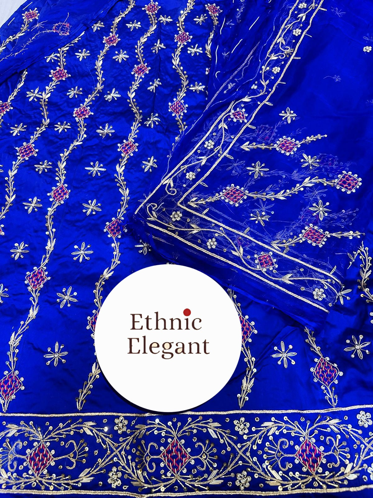 Royal Bember Satin Thakurji Odhna Poshak with Aari & Jardoji Dabka Handwork