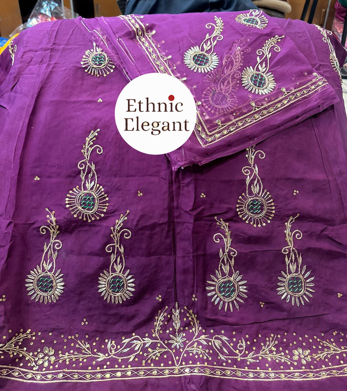 Upada Silk Poshak with Pure Thakurji Odhna | Heavy Dabka & Jardoji Handwork