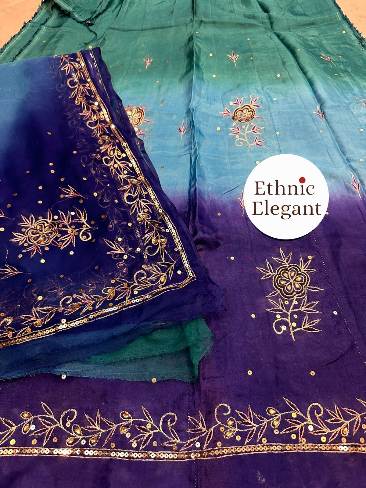 Heavy upada thakurji pure odhna painting + resam handwork Rajasthani poshak