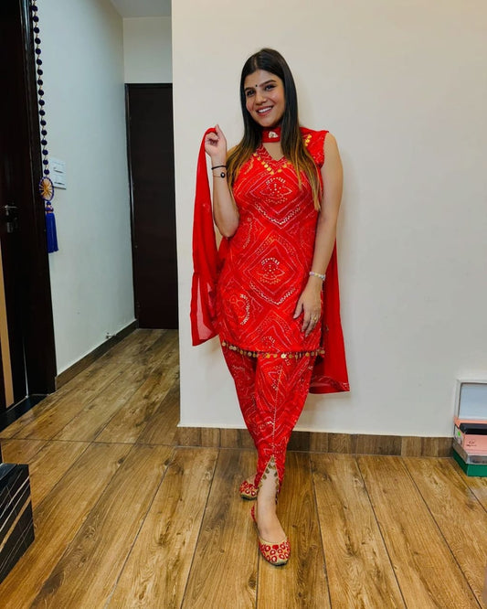 coin lace work  tulip bottom elegant Partywear Kurti set 
Size M To XXL