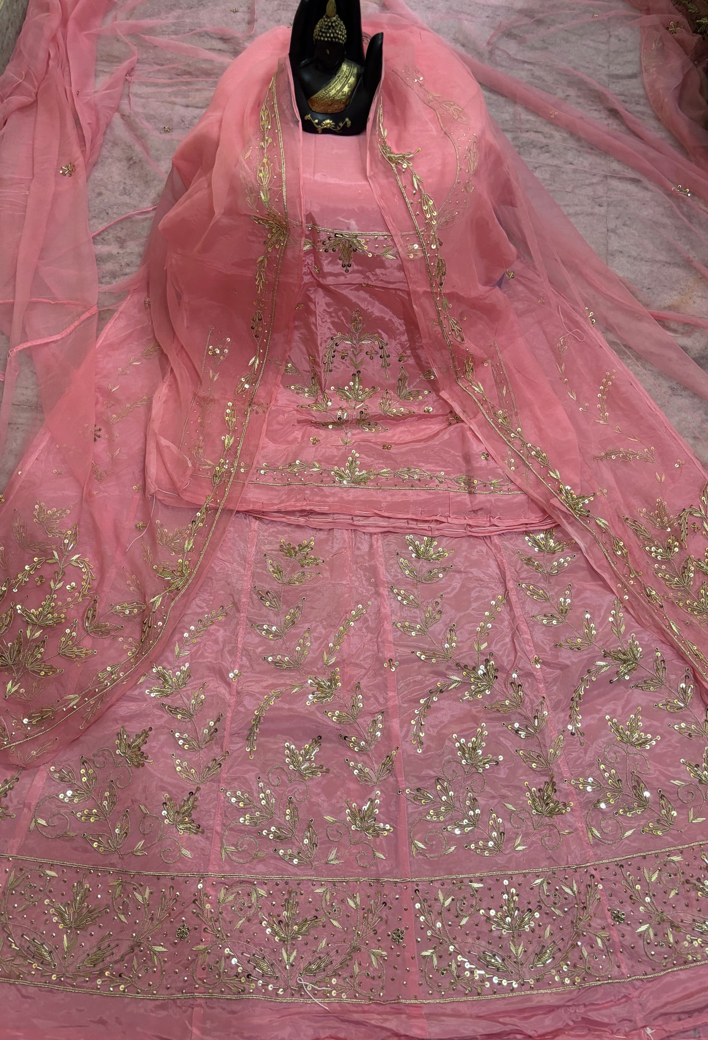 Natural crap thakurji pure odhna heavy hand work boutique Rajputi poshak