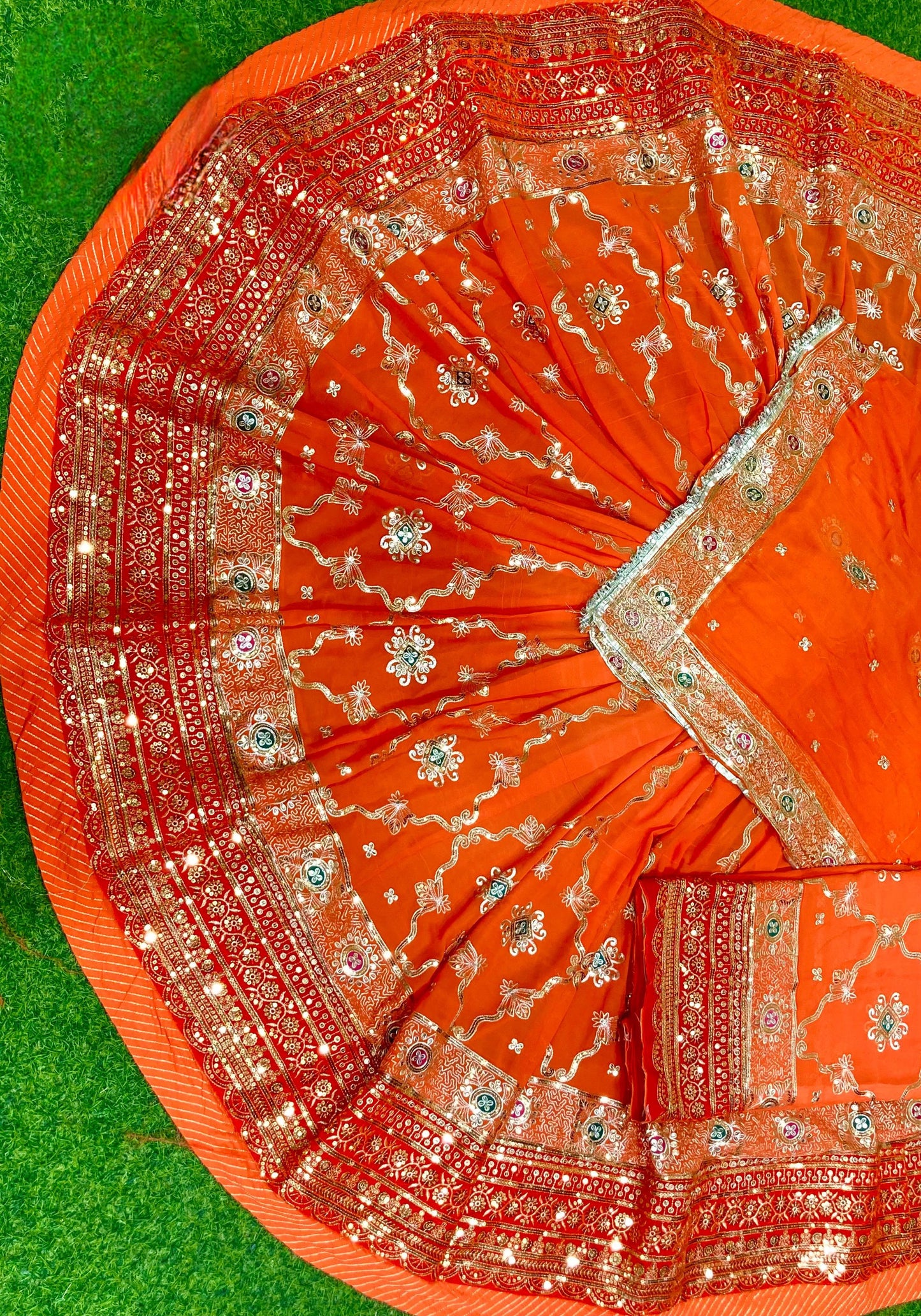 Designer 4-Meter Gher Rajasthani Poshak | Blooming Georgette, Fancy Kali & Sequence Work