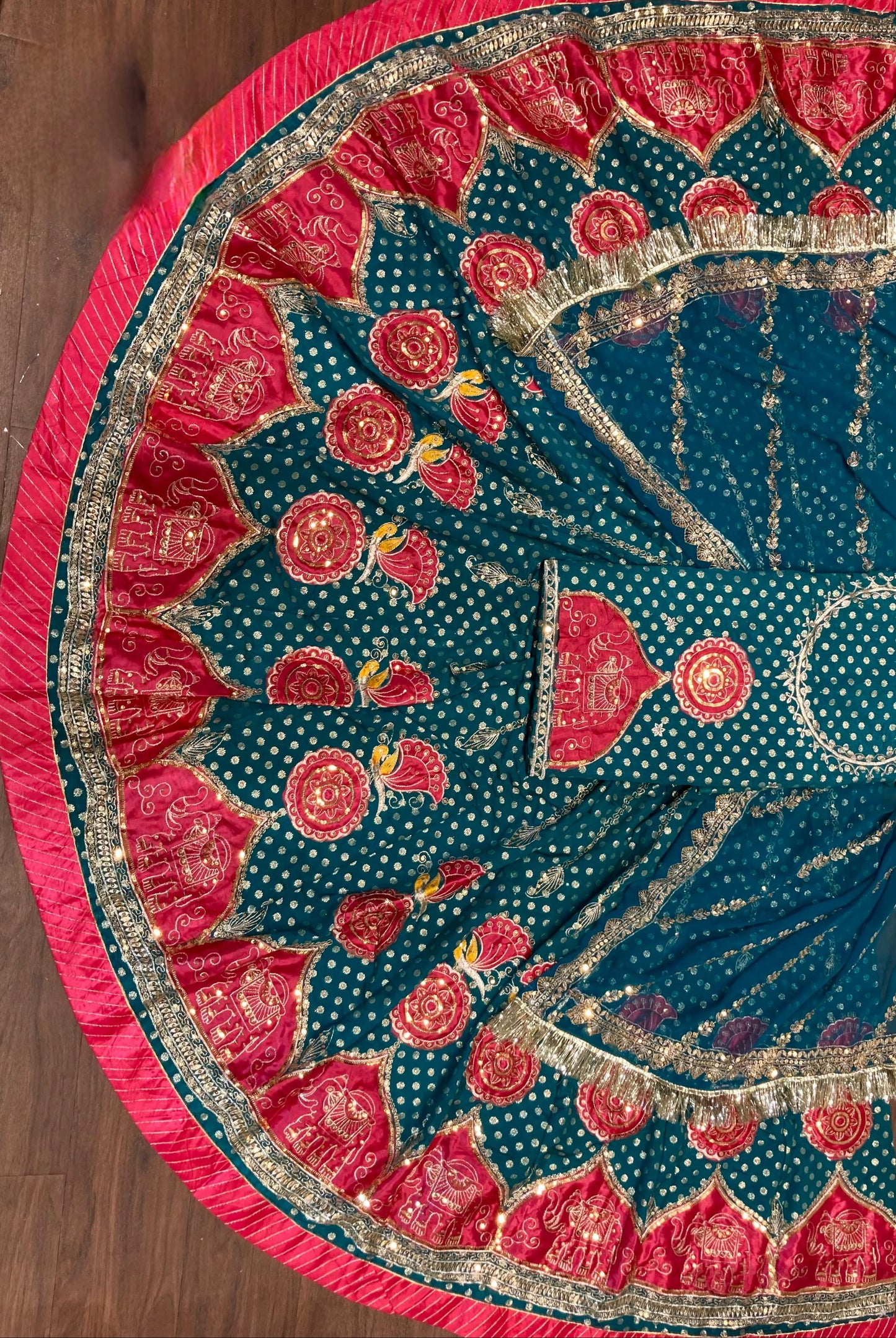 Banarsi FABRIC with  Pure Odhani in New Colours Boutique design beautiful Rajputi poshak