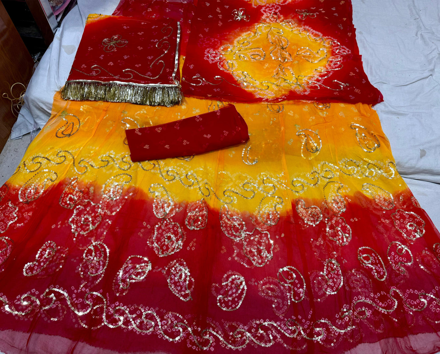 Thakurji pure Rai bandej Elegant poshak