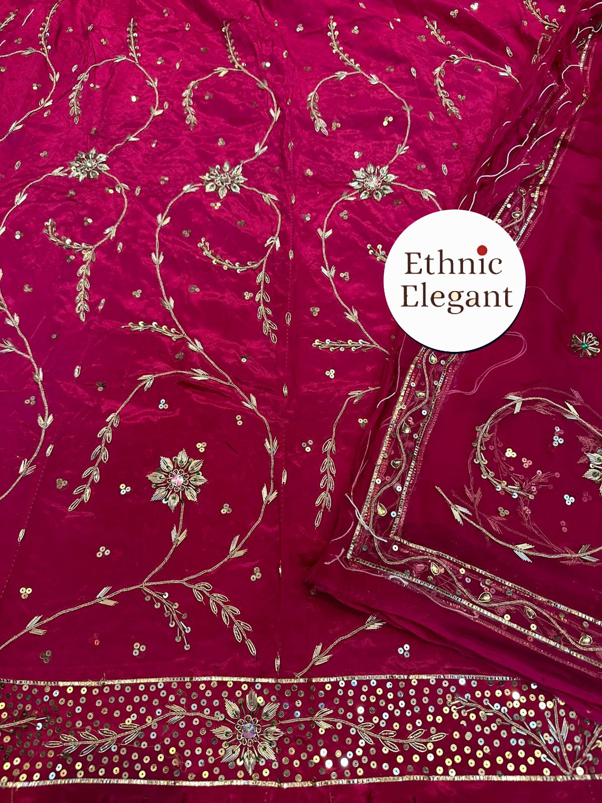 Natural silk thakurji pure odhna dabka + taara  handwork poshak