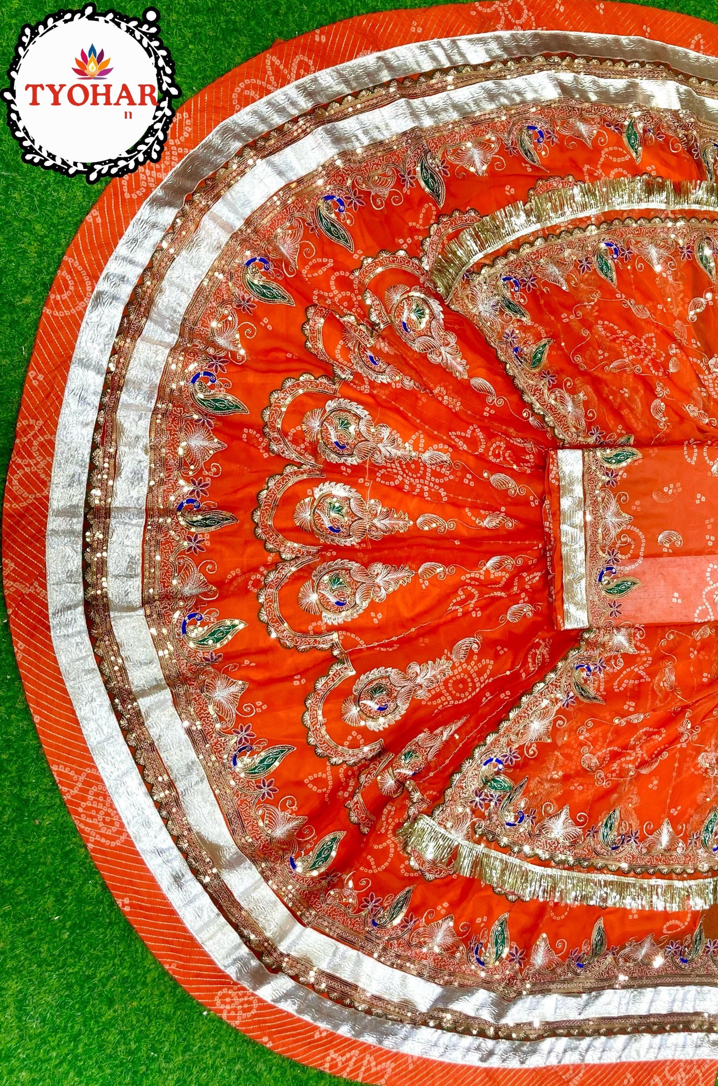 Royal Bandhej Rajwari look poshak