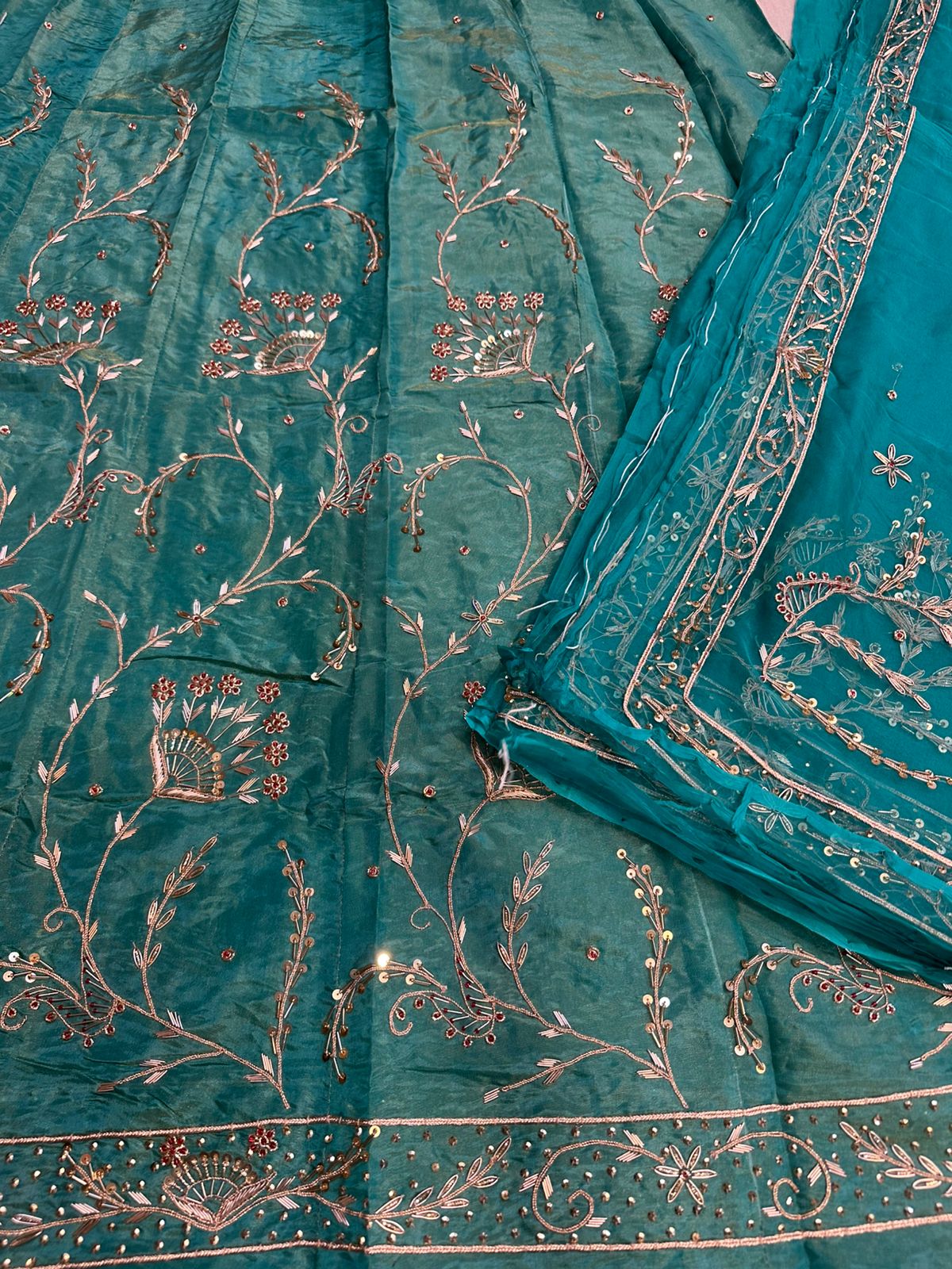 Heavy tissue  thakurji pure odhna heavy jardoji dabka work poshak*