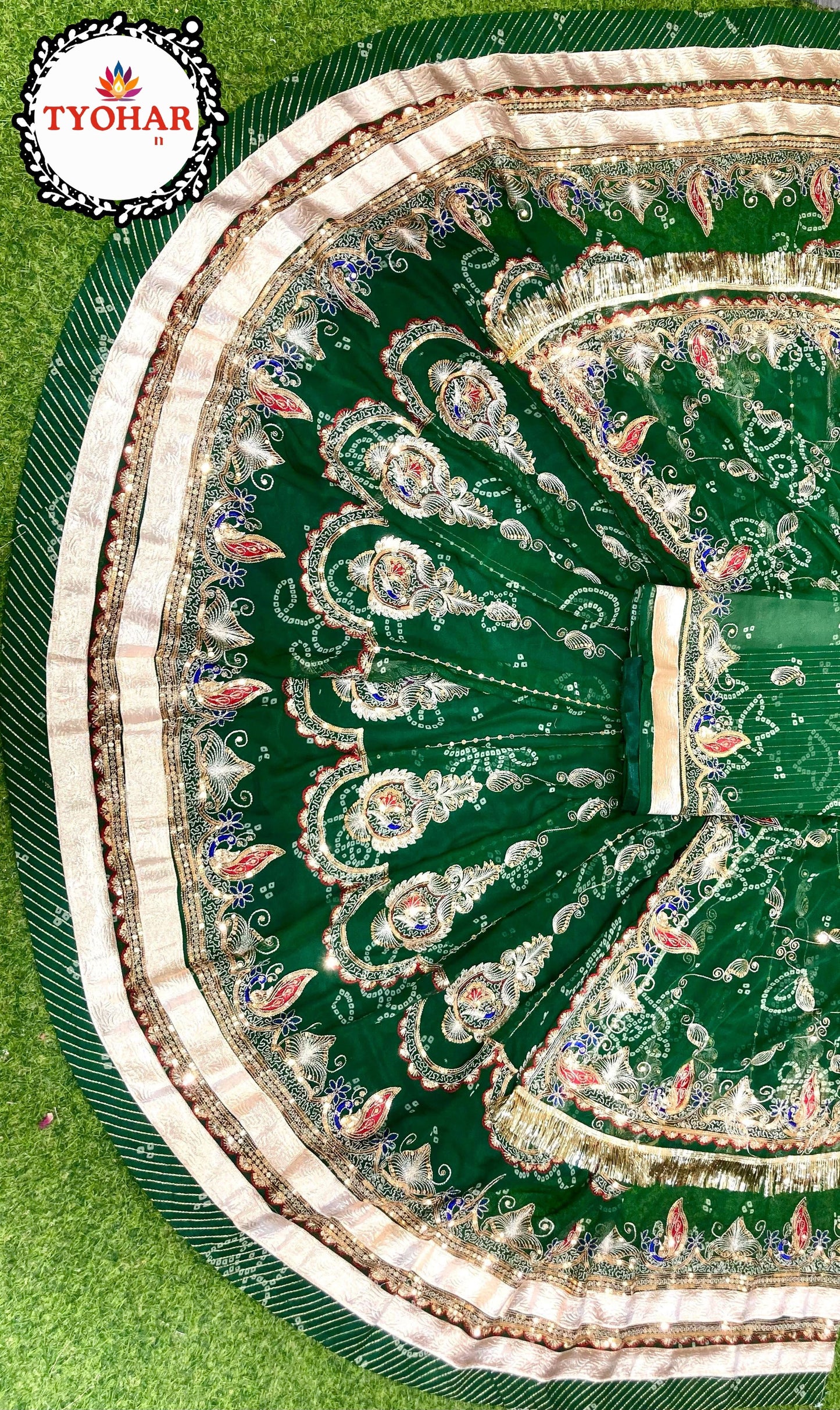 Royal Bandhej Rajwari look poshak