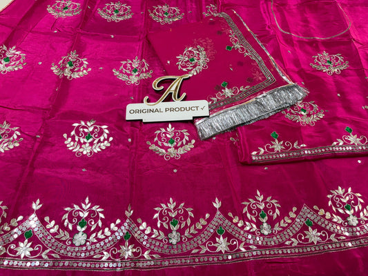 Upada crape thakurji pure odhna beautiful handwork elegant Rajputi poshak