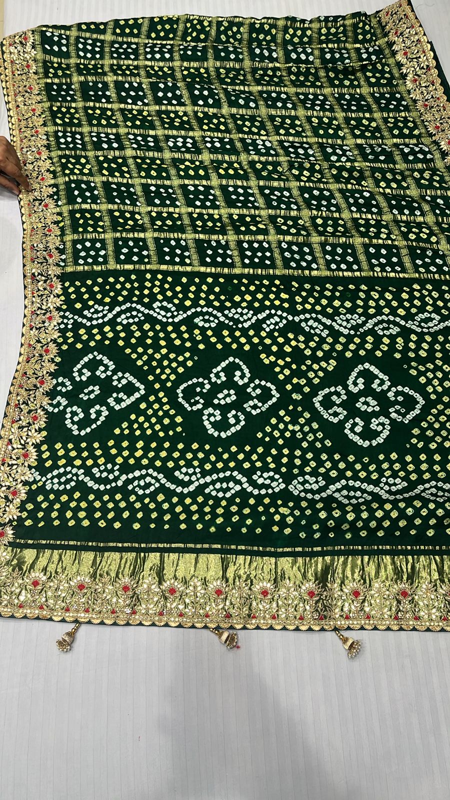 Authentic Pure Gaji Silk Gharchola Bandhej saree