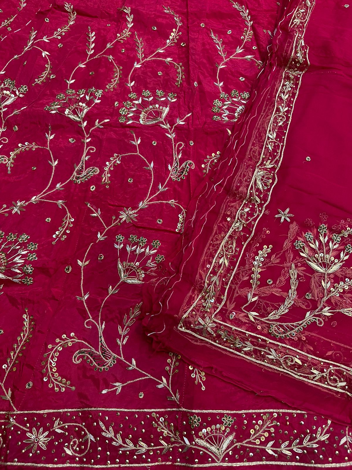 Heavy tissue  thakurji pure odhna heavy jardoji dabka work poshak*