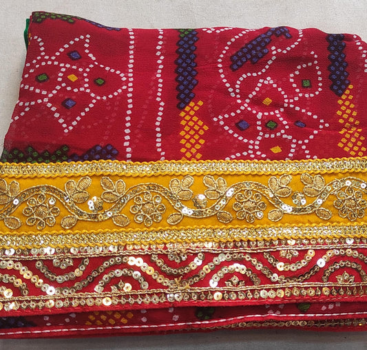 Designer Pure Georgette Rajasthani Open Odhna