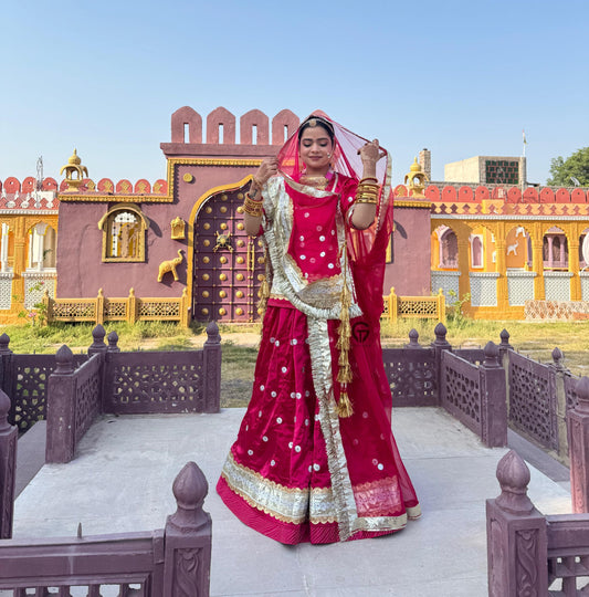 Elegant satin pure odhna royal look poshak