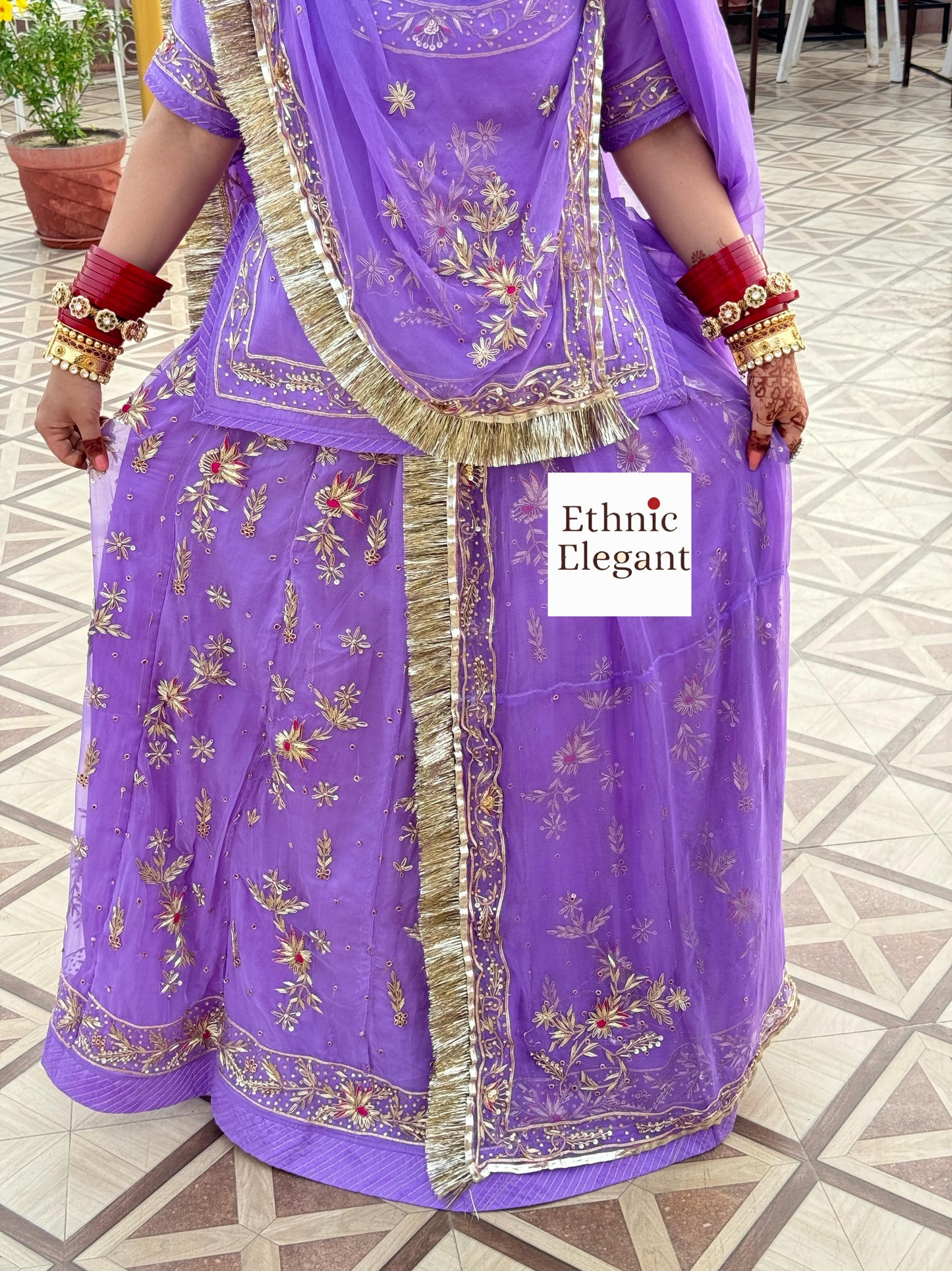 Exquisite Hand Dabka and Kundan heavy work Rajwadi Poshak