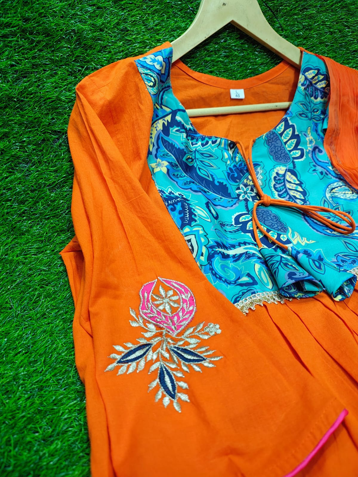 Beautiful cotton kurti set                    Size : M L XL XXL.