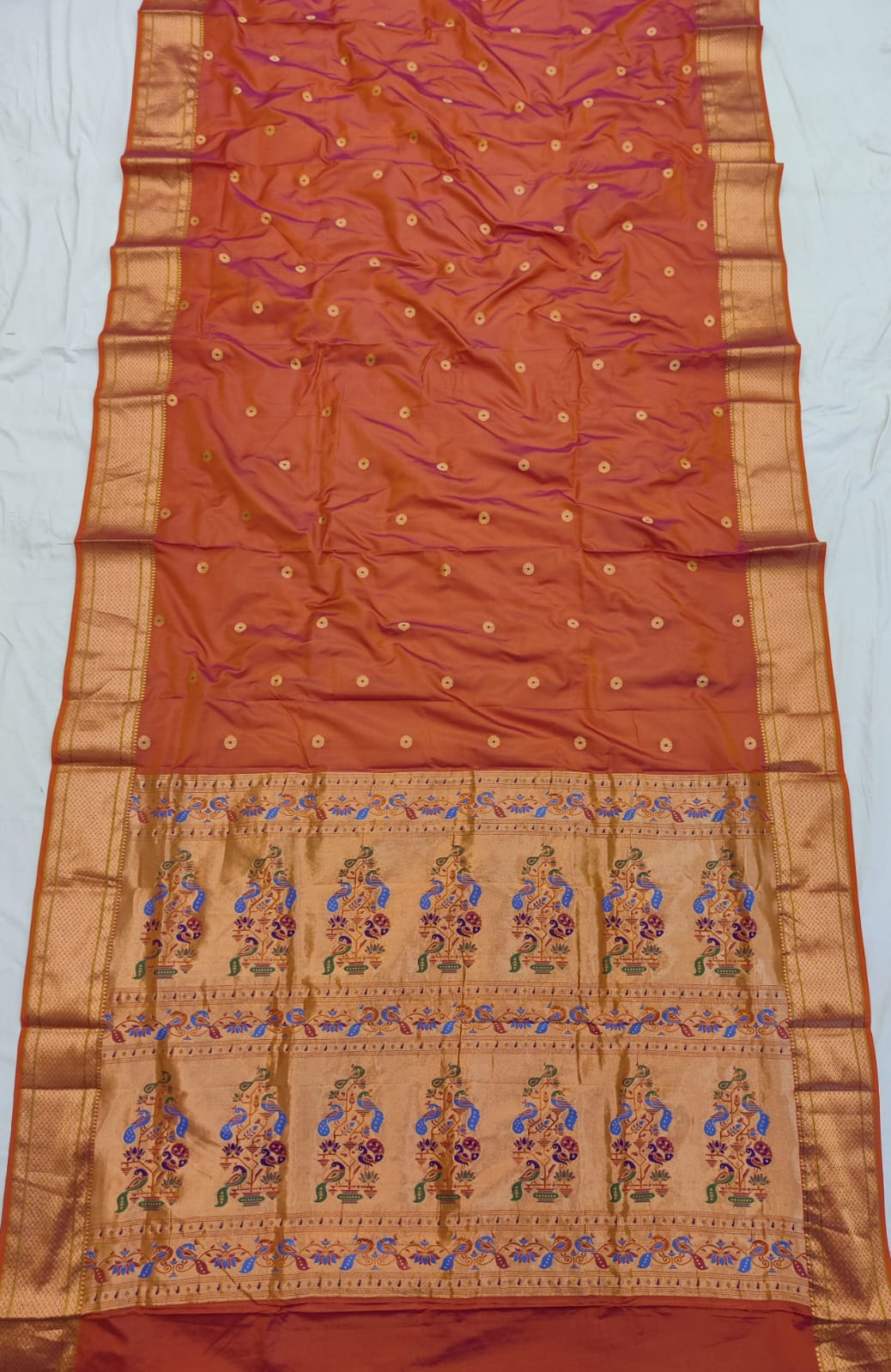 9 yard kadiyal pure silk paithani Saree