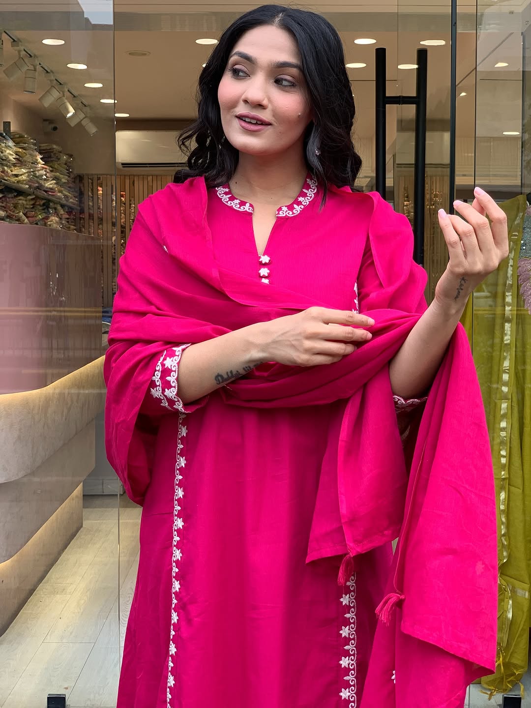 Embroidery work elegant suit set SIZE :- M TO XXL