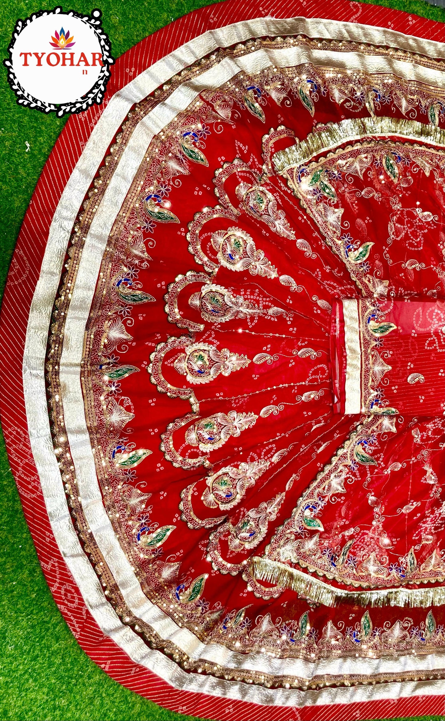 Royal Bandhej Rajwari look poshak