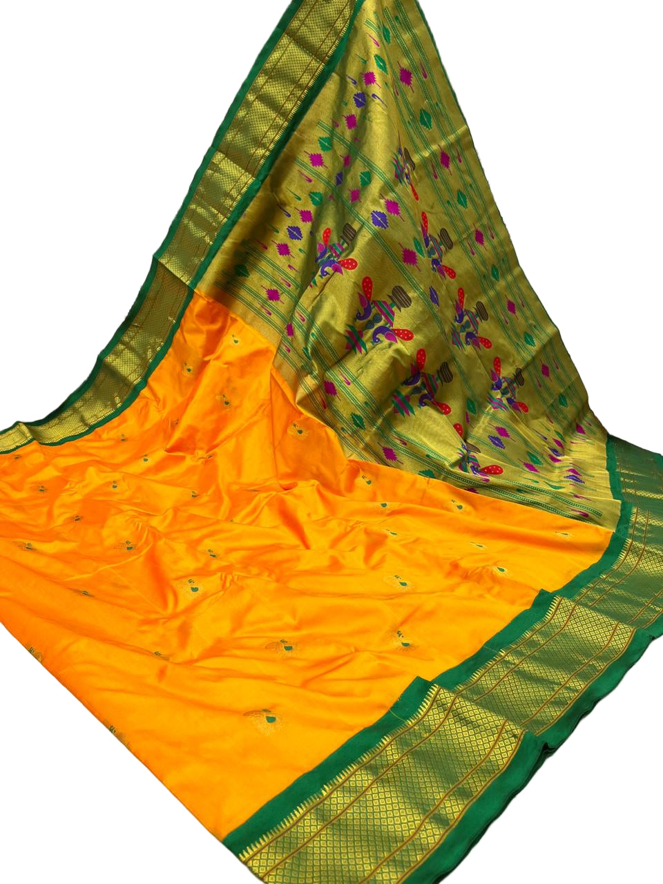 KADIYAL BORDER PEACOCK DESIGN PURE SILK PAITHANI SAREE
