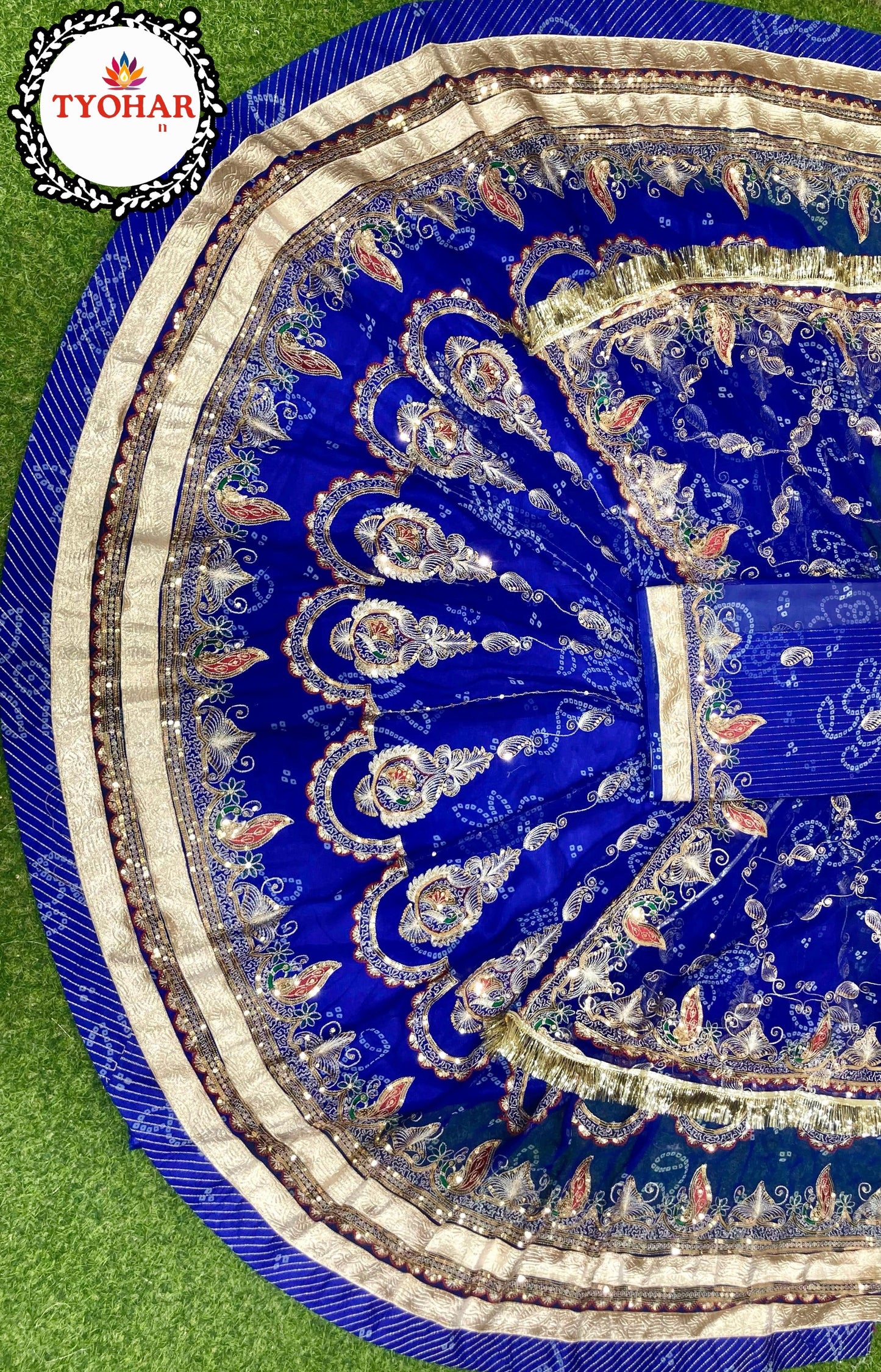 Royal Bandhej Rajwari look poshak