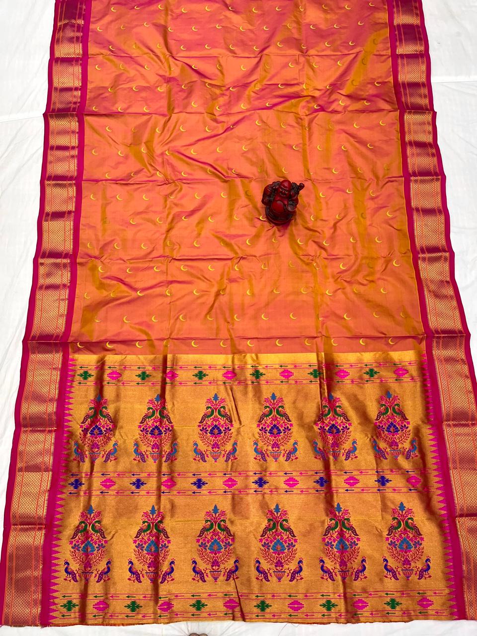 Chandrakor pure silk paithani Saree