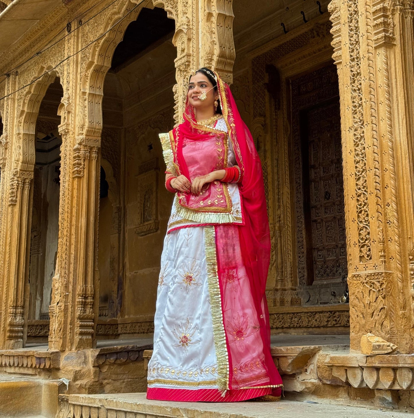 Royal Rajwadi SATAN SILK pure contrast Odhni fancy POSHAK code:Gg