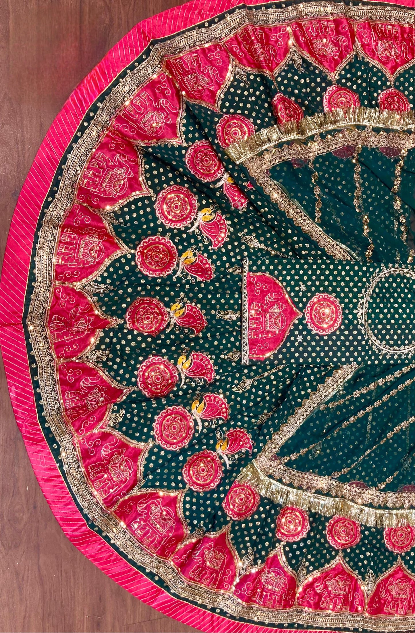 Banarsi FABRIC with  Pure Odhani in New Colours Boutique design beautiful Rajputi poshak