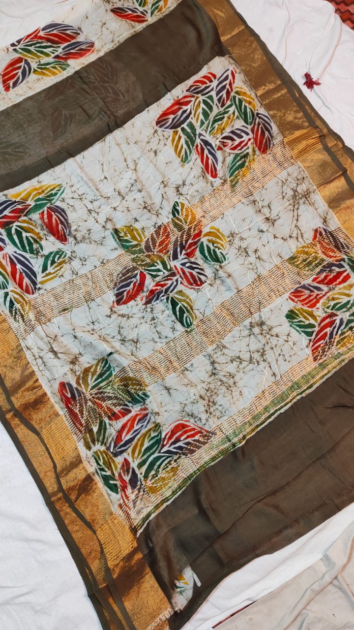 Batik pure Chanderi silk saree